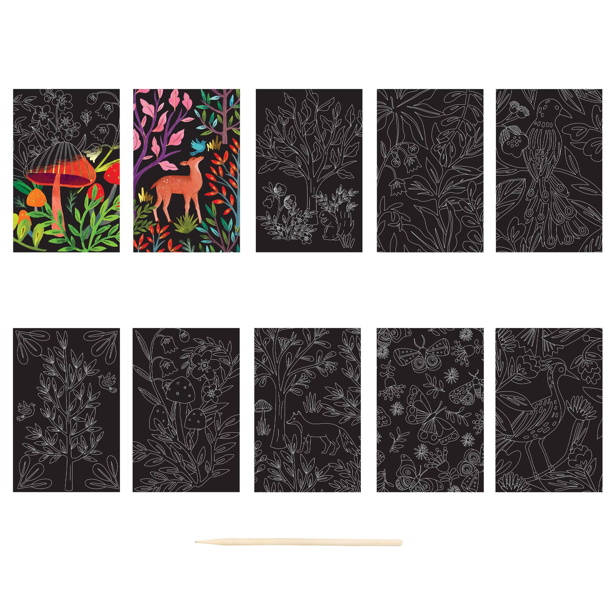 Brea Reese™ Mini Woodland Scratch Art Paper Pad